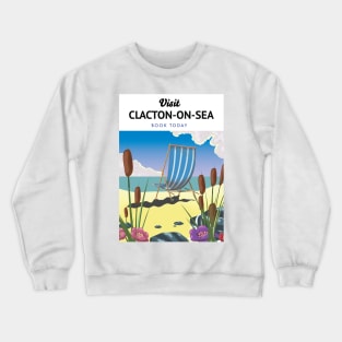 Clacton-on-Sea travel poster. Crewneck Sweatshirt